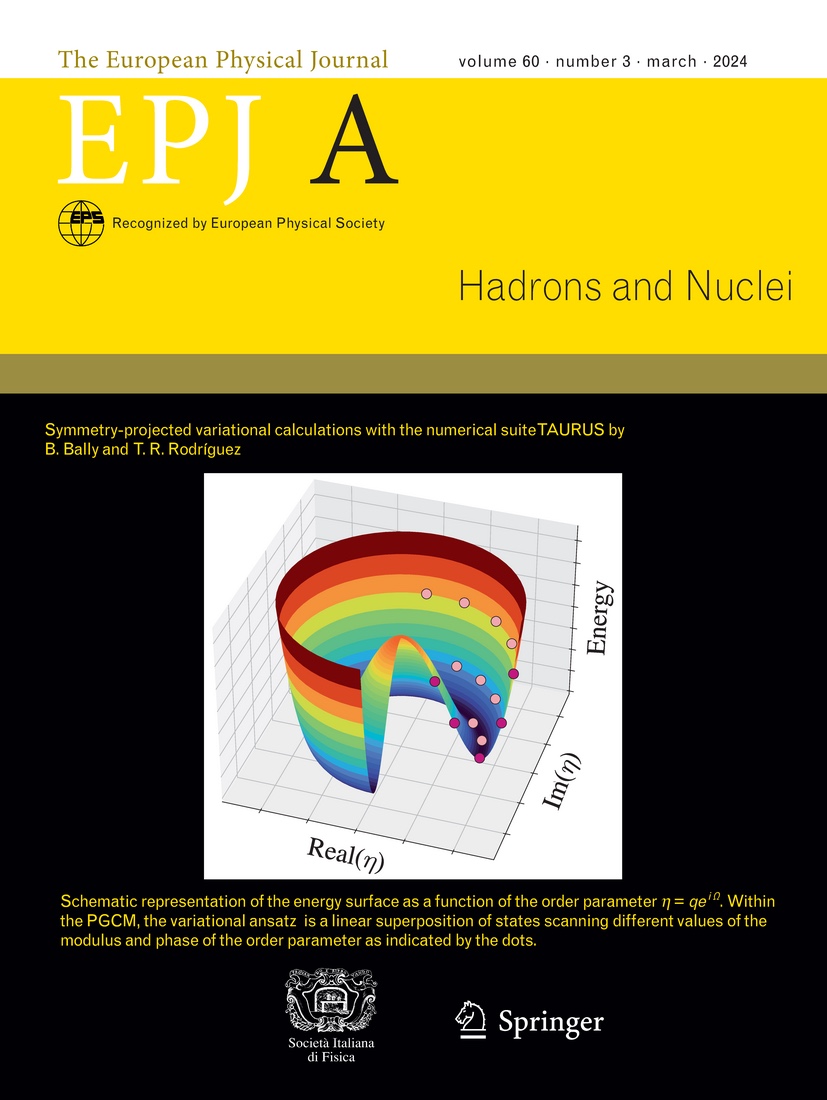 Un artículo participado por el GFN es elegido para la portada de The European Physical Journal A
